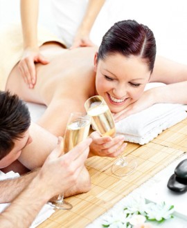 Spa privatif (1h) + massage (45'x2) + champagne + mise en bouche 2h30